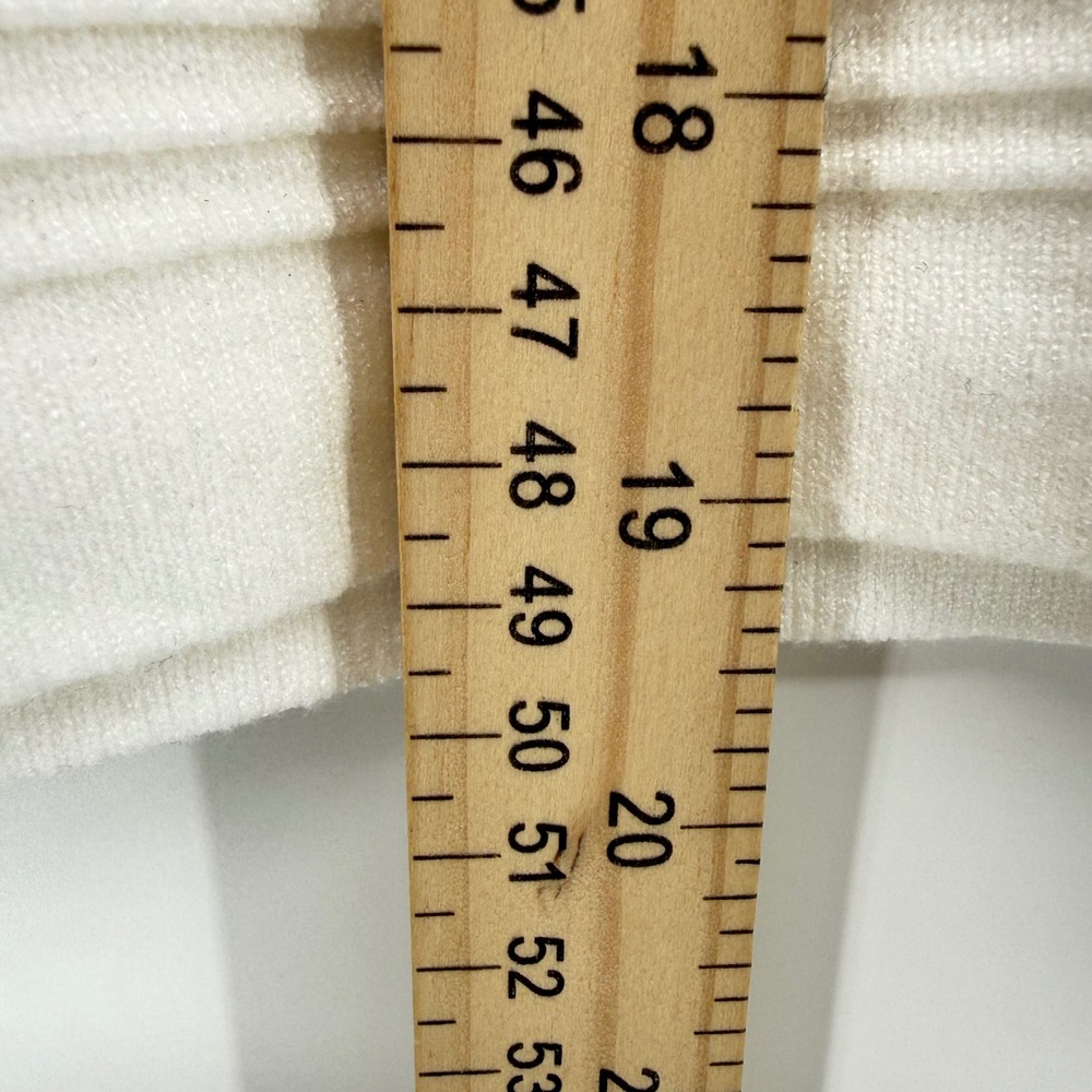 NWT Emerson Lang Womens Cream Ribbed Fringed Trim Button Front Cardigan Size S - Picture 6 of 10